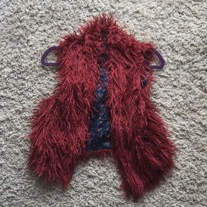 Red Fuzzy Vest